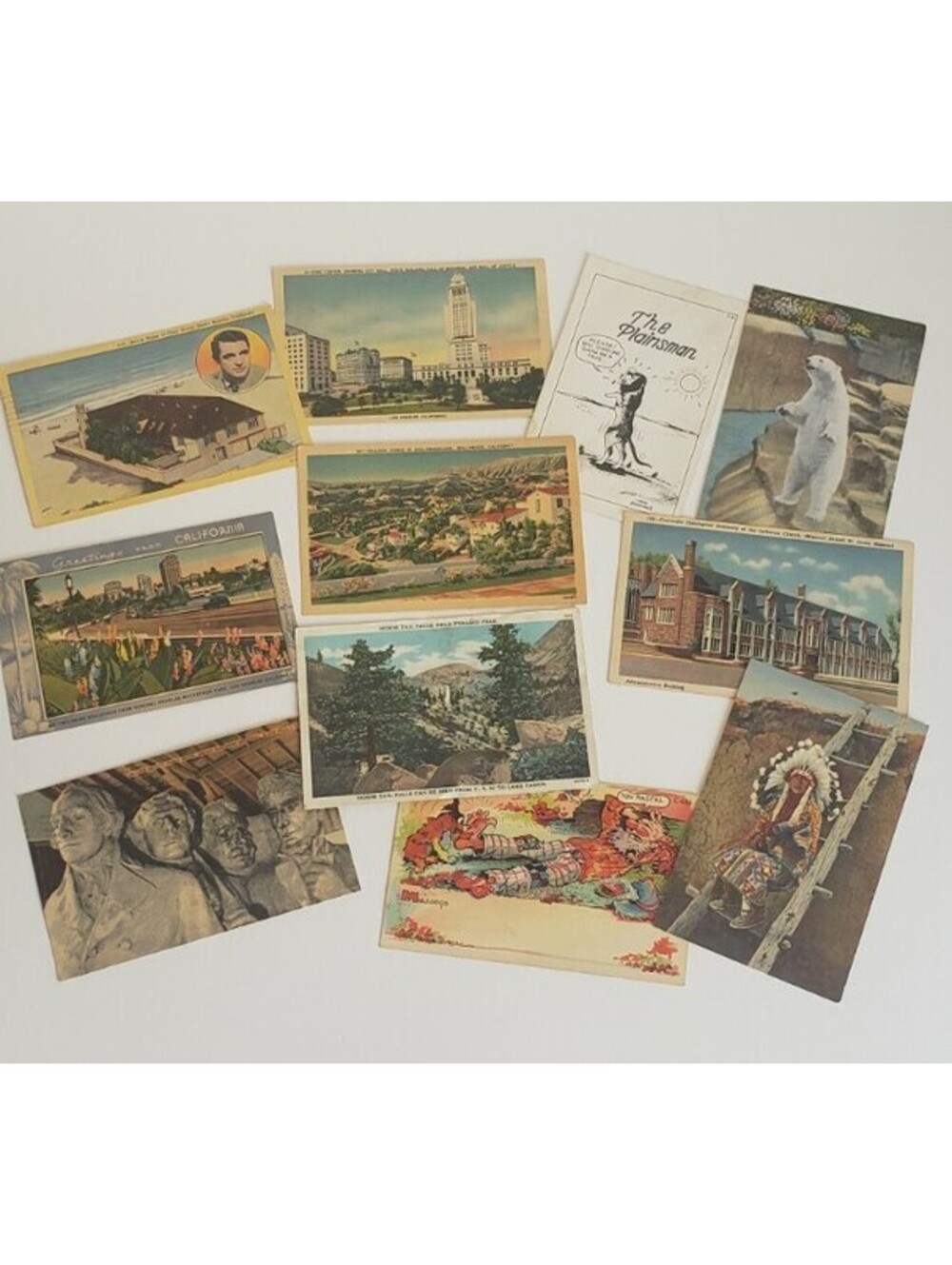 VTG MCM CALIFORNIA PostCards West Coast Cary Grant Los Angeles Hollywood Tesuque
